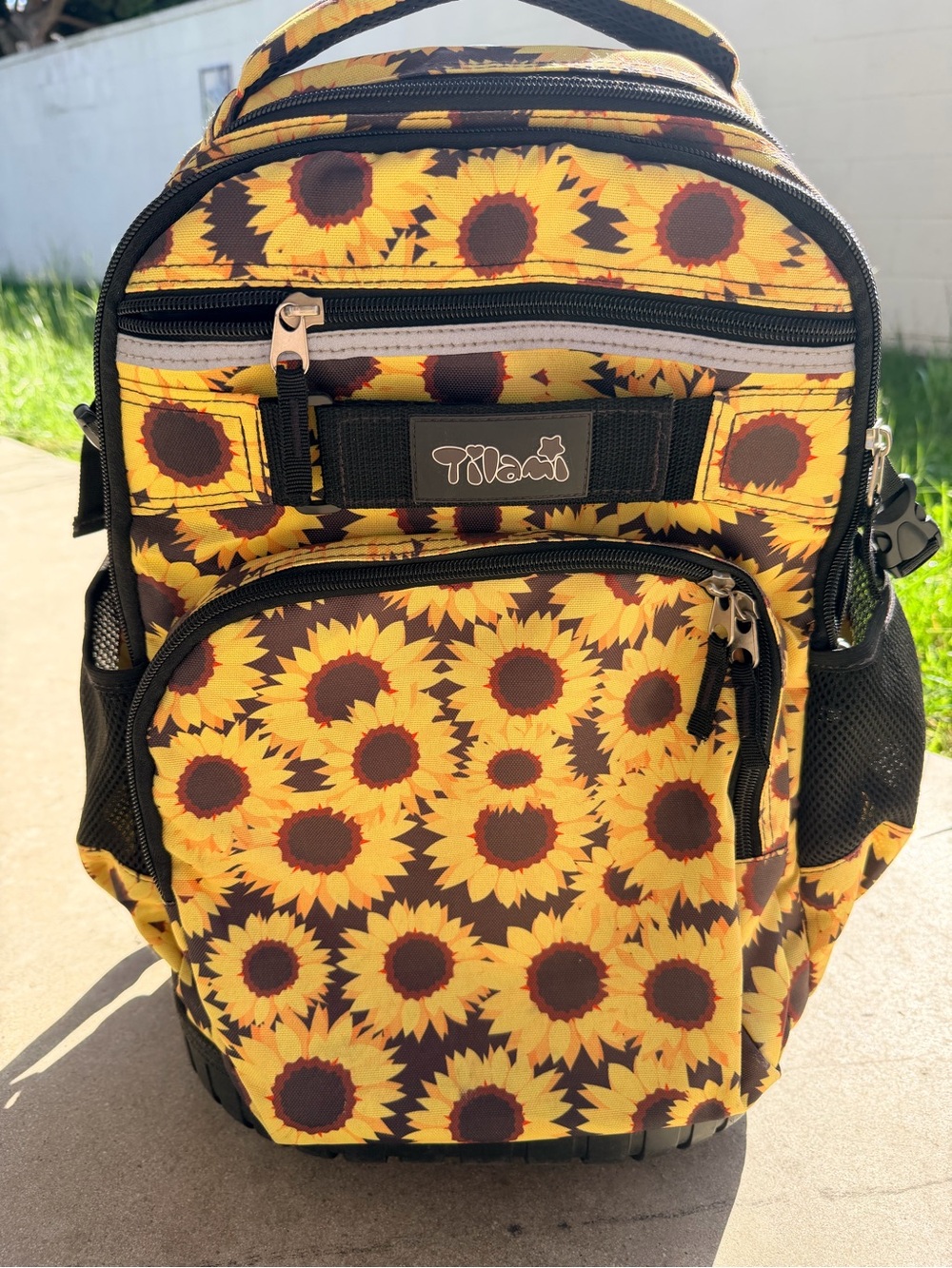 Tilami Sunflower Print Backpack - Yellow Sunflower